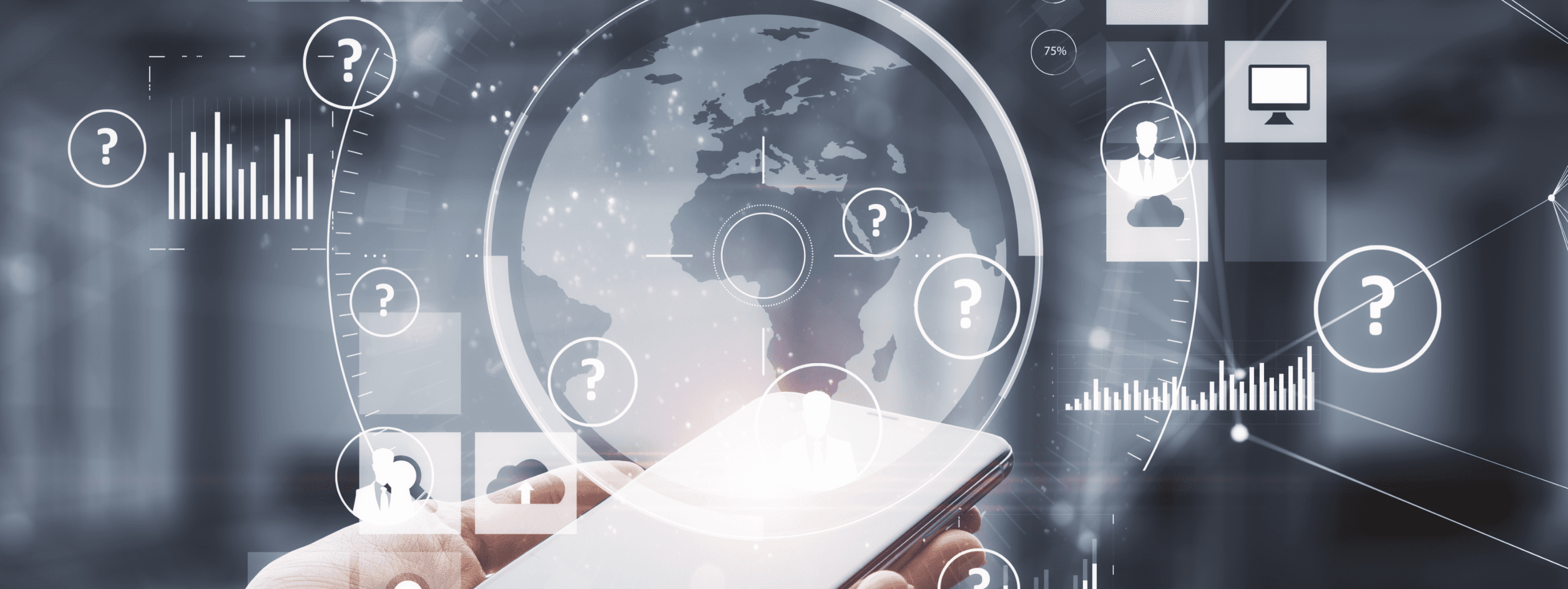 Phone with magnifying glass