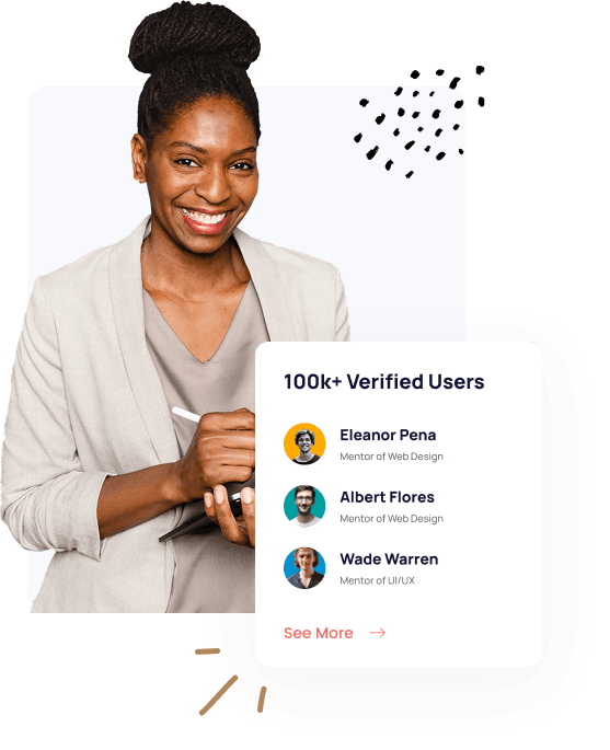 Woman using phone search illustration